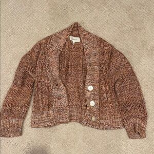 The GREAT. Multitone Brown Cardigan Sweater